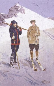 Skieurs à Adelboden
