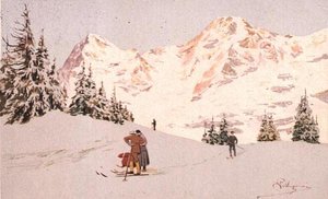 Paysage enneigé à Wengen - Carlo Pellegrini