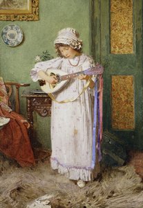 Une fille jouant du mandoline - Carlton Alfred Smith
