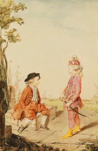Les deux jeunes frères de Neuville, sur un quai, 1767 - Carmontelle