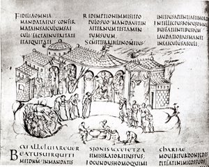 Diverses scènes illustrant un psaume, du Psautier d
