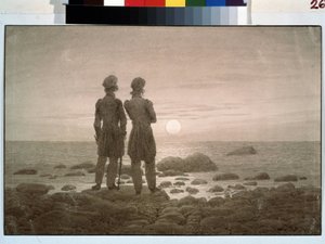 Deux hommes regardant la mer depuis la rive - Caspar David Friedrich
