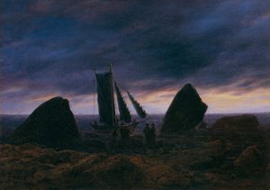 Bateau de pêche par la mer Baltique, vers 1830
