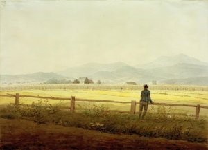Paysage de montagne avec figure (Chaîne de Schmiedeberg) - Caspar David Friedrich