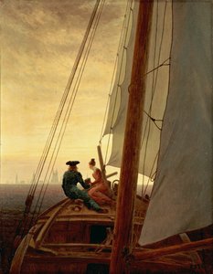 French : Sur un voilier On a Sailing Ship - Caspar David Friedrich