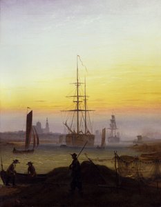 French : Le port de Greifswald The Port of Greifswald - Caspar David Friedrich