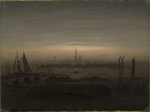 Greifswald au clair de lune - Caspar David Friedrich