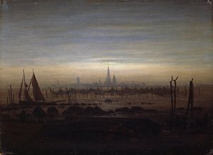 Greifswald au clair de lune - Caspar David Friedrich