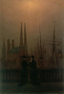 Port la nuit (Sœurs), vers 1818-20 - Caspar David Friedrich