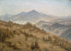 Paysage avec le Rosenberg dans les montagnes de Bohême