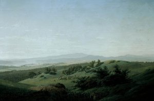Paysage avec lac - Caspar David Friedrich