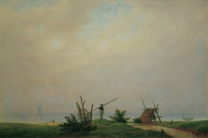 Plage avec pêcheur - Caspar David Friedrich