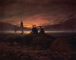 Lever de lune sur la mer