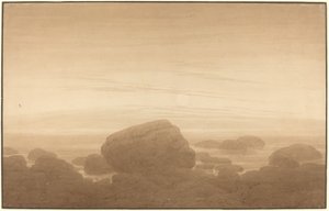 Lever de lune sur une plage déserte