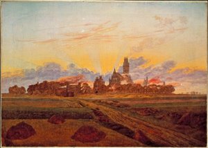 Lever de soleil à Neubrandenbourg - Caspar David Friedrich