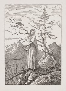 Femme avec le corbeau à l