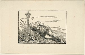 Jeune homme allongé sur une tombe - Caspar David Friedrich