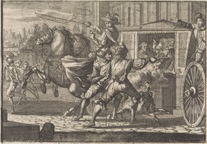 Attaque de Nicolau Monteiro, prieur de Cedofeita, dans les rues de Rome - Caspar Luyken (attributed to)