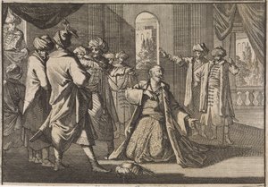 Emir Fakardin implore le sultan Murat IV pour sa vie, 1633 - Caspar Luyken (attributed to)