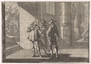 Masaniello parle avec deux nobles dans une église, 1647