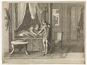 David, sur son lit de mort, adresse ses dernières exhortations à Salomon - Caspar Luyken