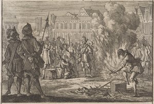 Tribunal militaire sur la place du marché de Prague, 1642 - Caspar Luyken