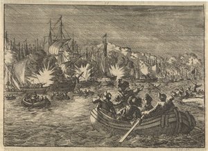 Flotte espagnole conquise et brûlée par les Hollandais sur l