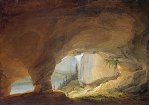 Vue depuis la grotte de Beatus sur le lac de Thun, 1776 - Caspar Wolf