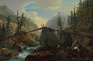 Passerelle en bois sur la Lütschine près de Gsteig, 1774 - Caspar Wolf