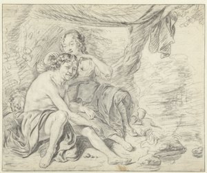 Bergère couronnant un berger avec une couronne de laurier - Casper Casteleyn (attributed to)