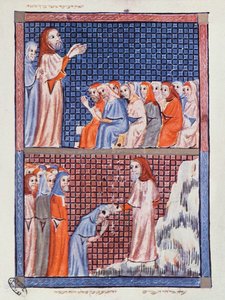 Illustrations de la Vie de Moïse de la Haggadah de Sarajevo - Catalan School