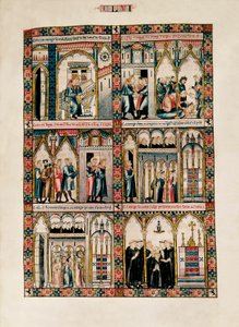 Miniatures dédiées à Sainte Marie et ses miracles, des Cantigas de Santa María (Chants de Sainte Marie), Fol. 156 - Catalan School