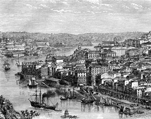 Le port de Lisbonne, Portugal, 19ème siècle - Catenacci