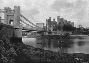 Château et ponts de Conway, vers 1896 - Catherall and Pritchard