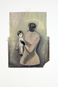 Inbetween, 2014 (collage de papier, fil de coton, peinture à l
