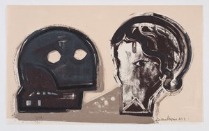 Looks 5, 2013 (lithographie avec coloriage à la main) - Cathie Pilkington