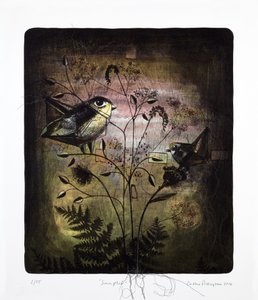 Sampler, 2016 (lithographie mokulito avec coloration à la main) - Cathie Pilkington