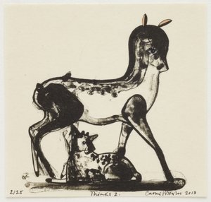 Thinks 2, 2013 (lithographie avec coloration à la main)