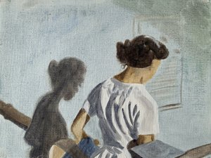 Elle était obstinée, 2023 (huile sur papier)