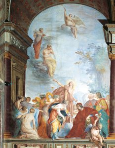 Fresque de la Renommée et Sainte Anne - Les exploits de Lorenzo de Medici, dit le Magnifique - Cecco  Bravo