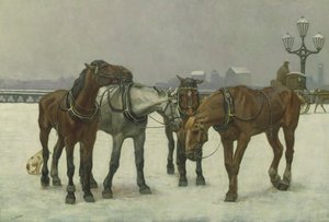 Chevaux de fiacre sur la Seine - Cecil Brown