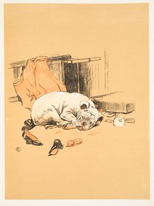 Déception de ne pas trouver les chocolats, de A Gay Dog, Story of a Foolish Year, publié par William Heineman, 1905. 1ère édition, Illustration - Cecil Charles Windsor Aldin