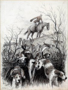 Scène de chasse en Angleterre : Chiens - Cecil Charles Windsor Aldin
