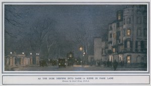 À mesure que le crépuscule devient sombre - une scène à Park Lane - Cecil King