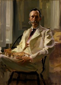 Homme avec le chat Henry Sturgis Drinker - Cecilia Beaux