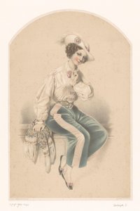 Jeune femme assise sur une balustrade