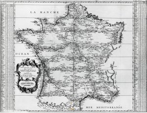 Carte de France, par Giovanni Domenico Maraldi et César-François Cassini de Thury