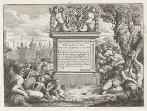 Dédicace à Agostino Chigi et vue de Rome - Cesare Fantetti