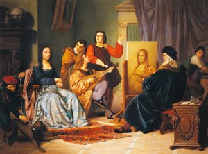 Leonardo da Vinci peignant la Joconde