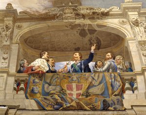 Carlo Alberto donnant l